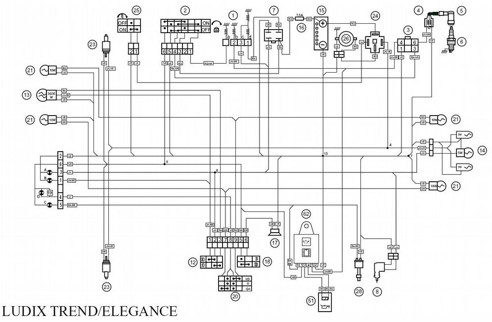 Schémas électriques pour Scooters Peugeot 50cc - Scootcustom honda pa50 wiring diagram 